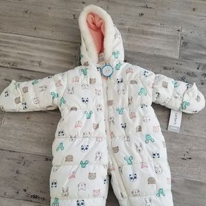 Carter's baby girl Pram Snowsuit